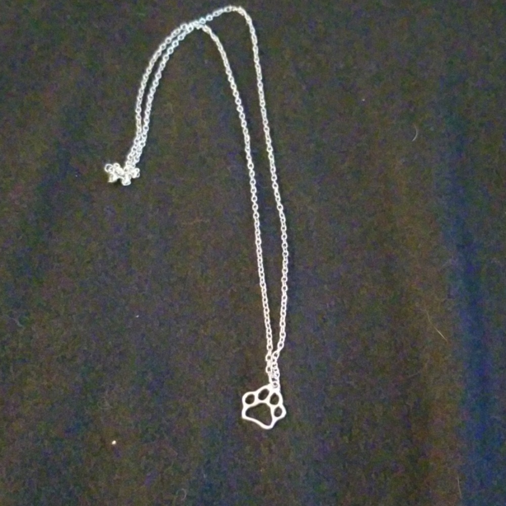 Silver Paw Print Necklace